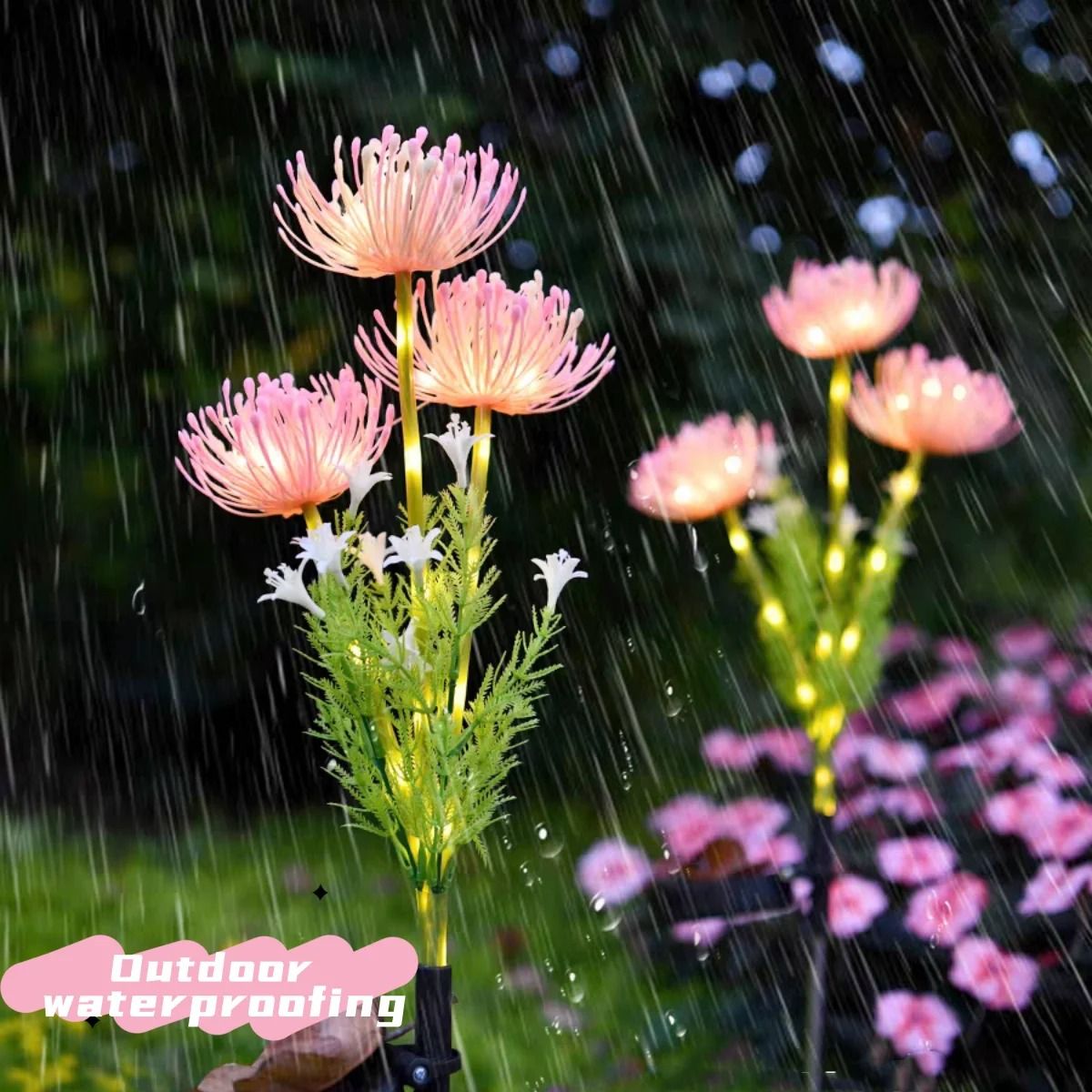 Solar Powered Flower Garden Light For Outdoor Decoration 1