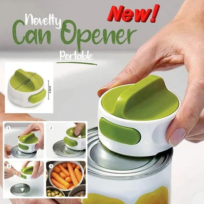 Portable Can Opener Stainless Steel Manual Rotary Cap Screwing Gadget