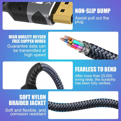 UltraHighSpeed HDMI 21 Braided Cable 4K At 120Hz  8K A60Hz  48 Gbps Transfer  DTSX  HDR10  PS5  Lap 5