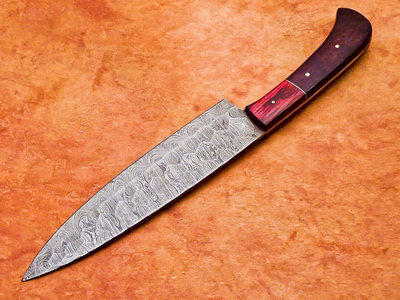 Custom Handmade Damascus Steel Chef Knife  Professional Kitchen Knife With Hardwood Handle 2