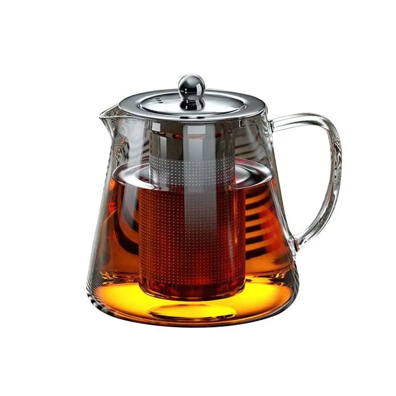 Elegant Heat Resistant Glass Teapot With Stainless Steel Infuser 5