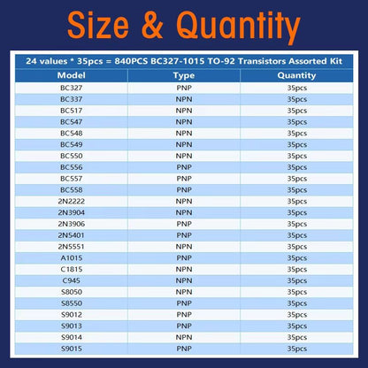 Essential NPNPNP Transistor Kit  10 Common Types For Prototyping  Repair 4