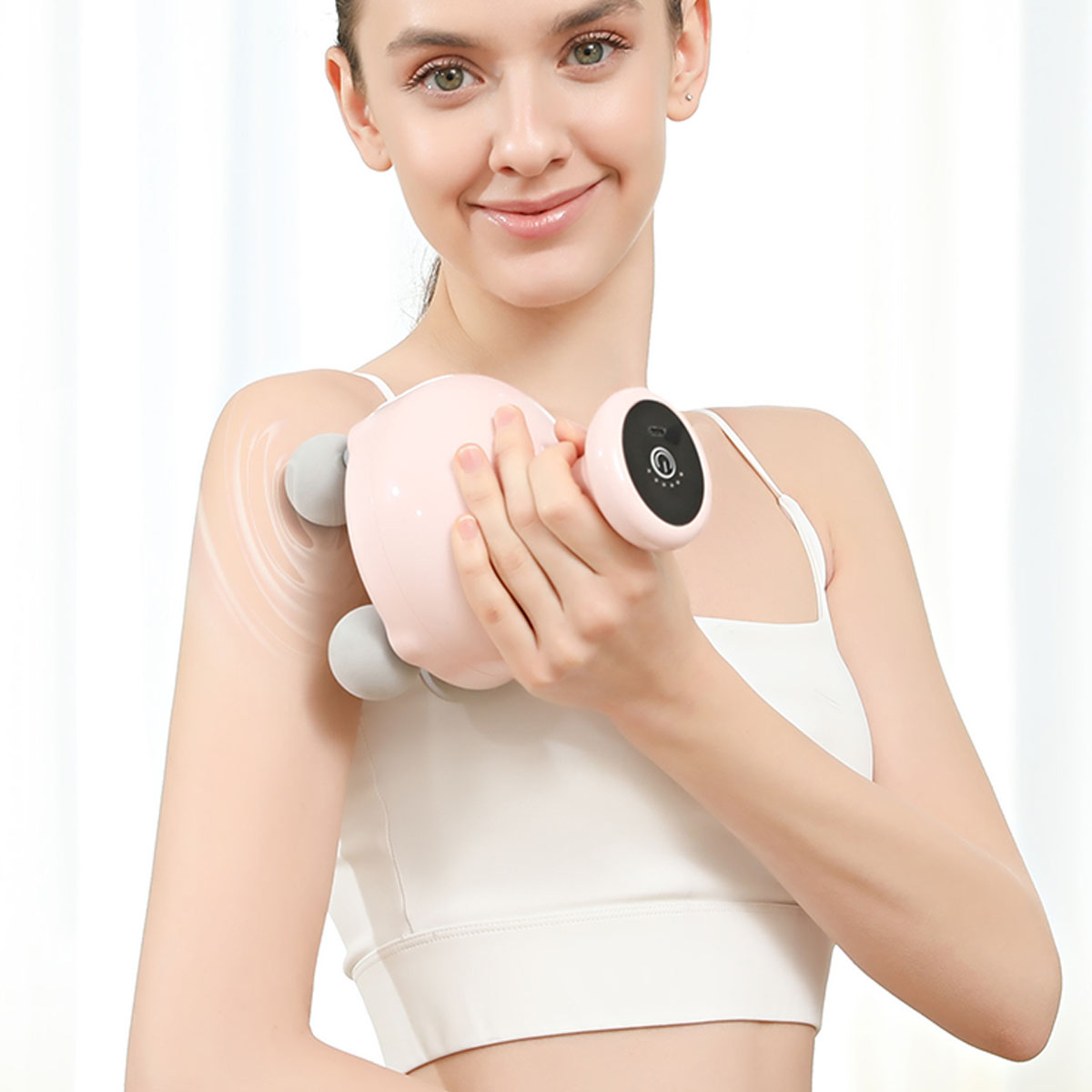 Portable Muscle Massager Tool, Handheld Electric Body Massager Rechargeable Full Body Massage Device for Home and Travel