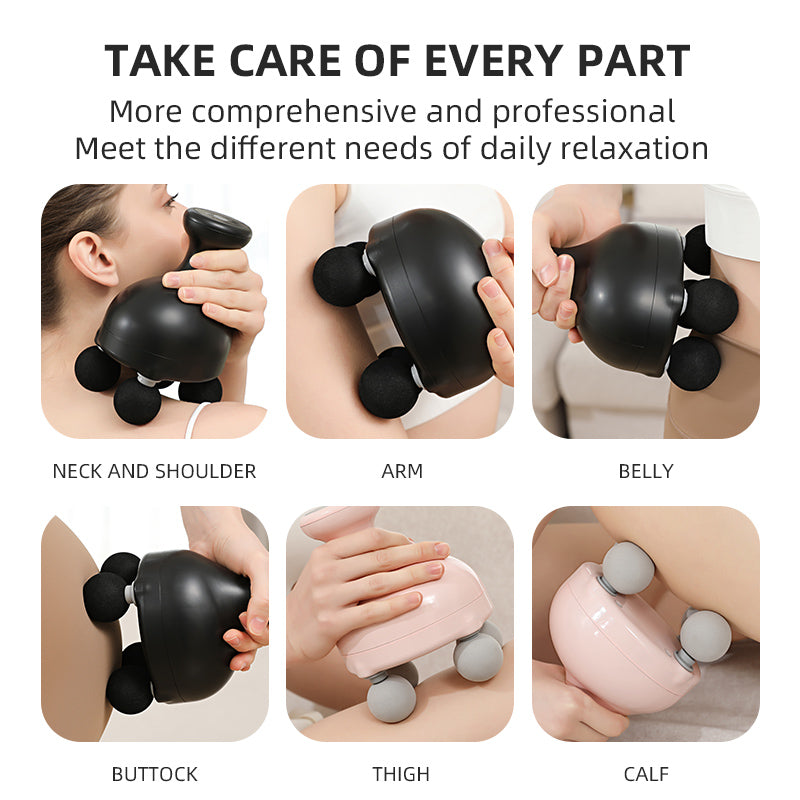 Portable Muscle Massager Tool, Handheld Electric Body Massager Rechargeable Full Body Massage Device for Home and Travel