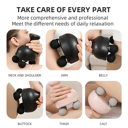 Portable Muscle Massager Tool, Handheld Electric Body Massager Rechargeable Full Body Massage Device for Home and Travel