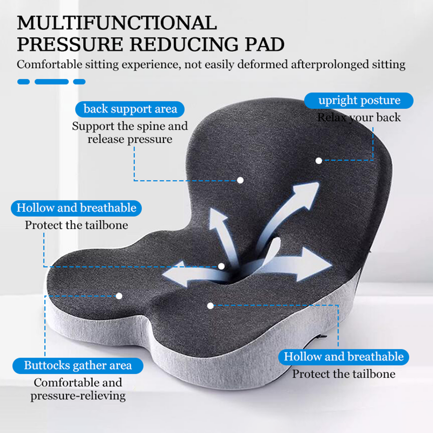 Ergonomic Memory Foam Seat Cushion For Truck Office Car Back Pain And Tailbone Support Sciatica Rel 2