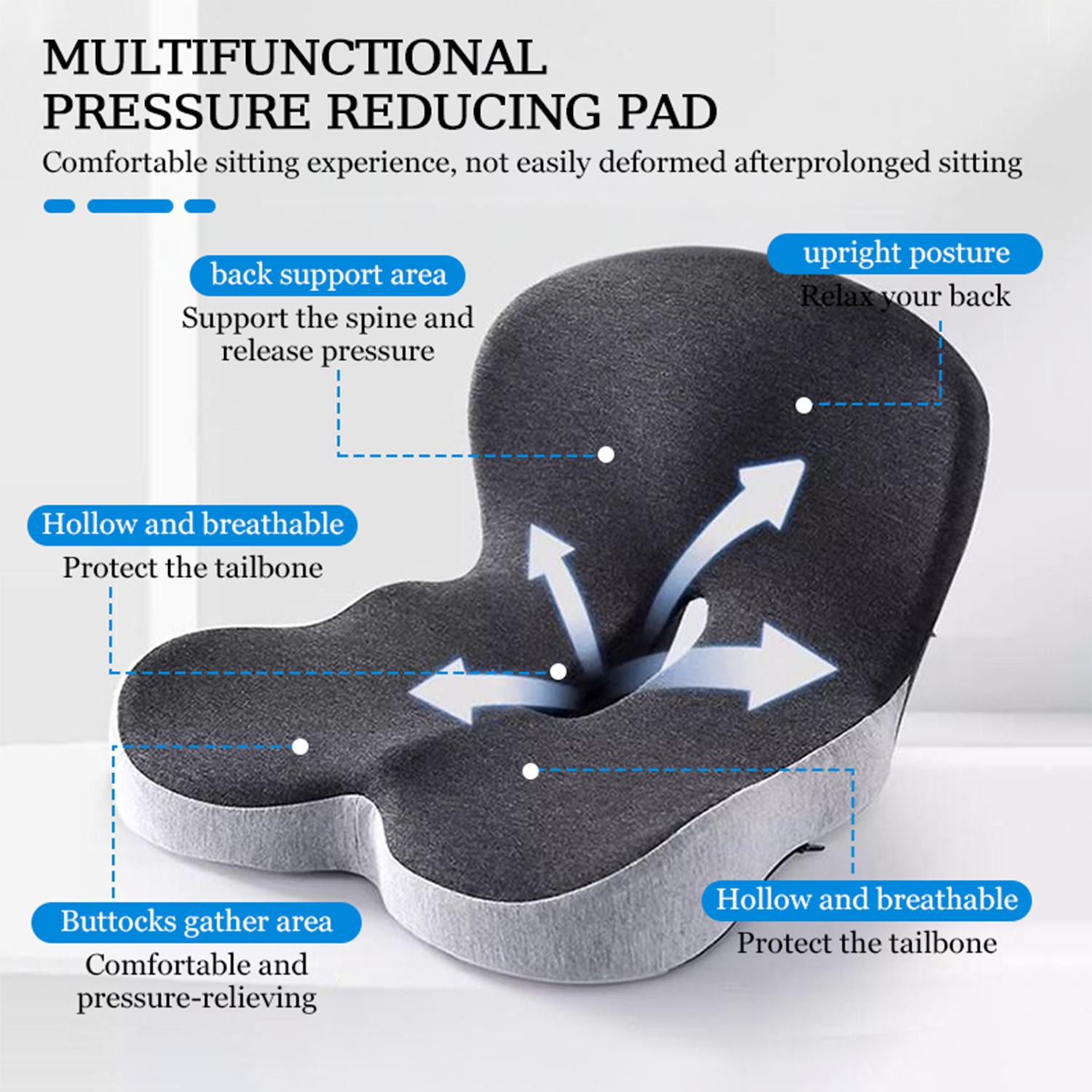 Ergonomic Memory Foam Seat Cushion For Truck Office Car Back Pain And Tailbone Support Sciatica Rel 2