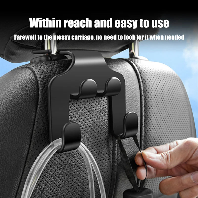 Car Seat Back Hook Organizer Double Head Phone Hanger Multifunctional Headrest Hook Hanging Bag Car 1
