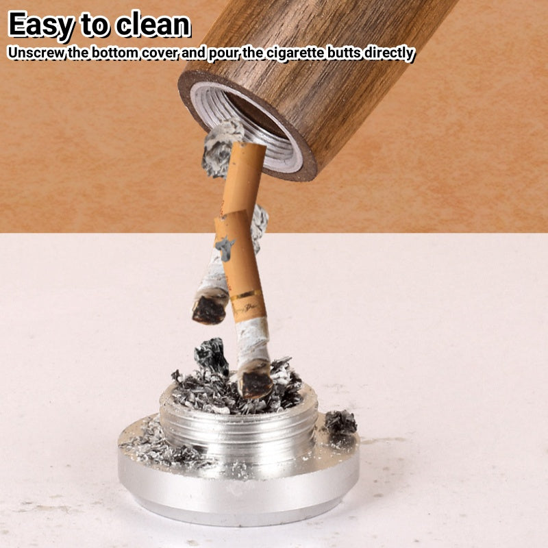 Portable Car Ashtray Dust Free Smoking Filter Mini Walnut Wooden Mobile Ashtray For Cigar And Cigar 3