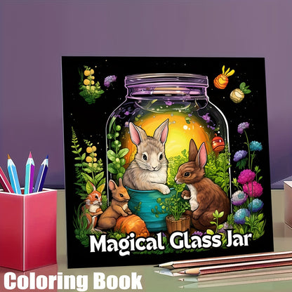Magical Glass Jar Coloring Book, for Soothing Stress and Mood Reduction, A Therapeutic Adult Art Activity