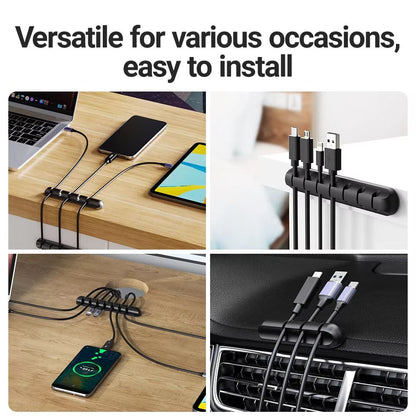 Adhesive Cable Holder Clips Cord Management Wire Organizer For Desktop USB Charging Cable Nightstan 1