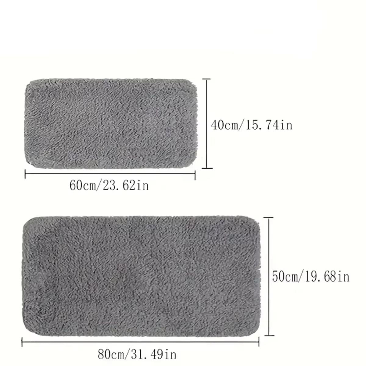 UltraAbsorbent AntiSlip Bathroom Mat  Thick LongHair MachineWashable Toilet Rug 2
