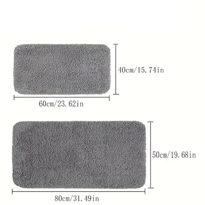UltraAbsorbent AntiSlip Bathroom Mat  Thick LongHair MachineWashable Toilet Rug 2