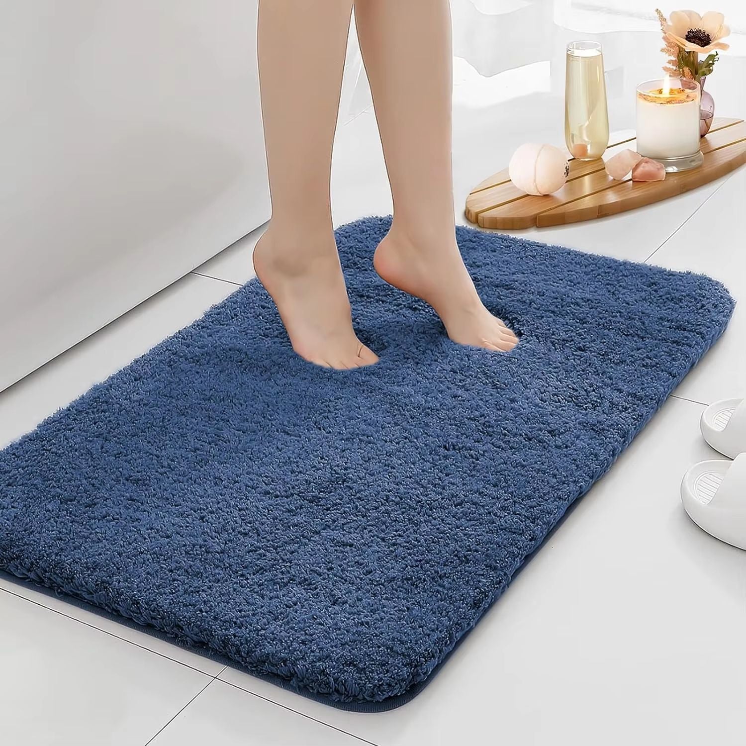 UltraAbsorbent AntiSlip Bathroom Mat  Thick LongHair MachineWashable Toilet Rug 7