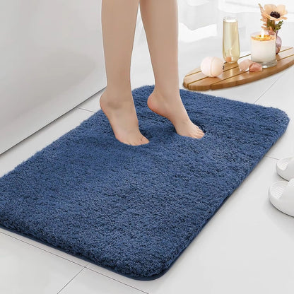 UltraAbsorbent AntiSlip Bathroom Mat  Thick LongHair MachineWashable Toilet Rug 7