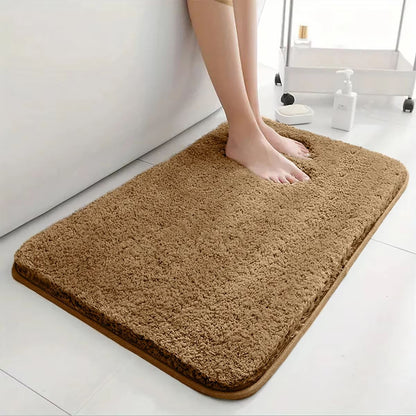 UltraAbsorbent AntiSlip Bathroom Mat  Thick LongHair MachineWashable Toilet Rug 8