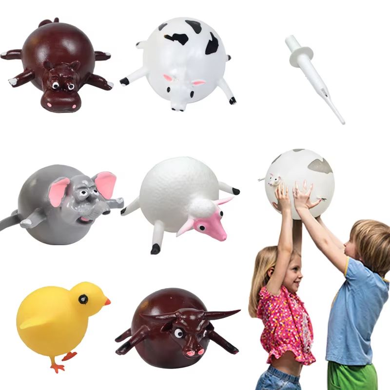 3Piece Inflatable Dinosaur Vent Balls  Squeeze Toy Set For Kids 1