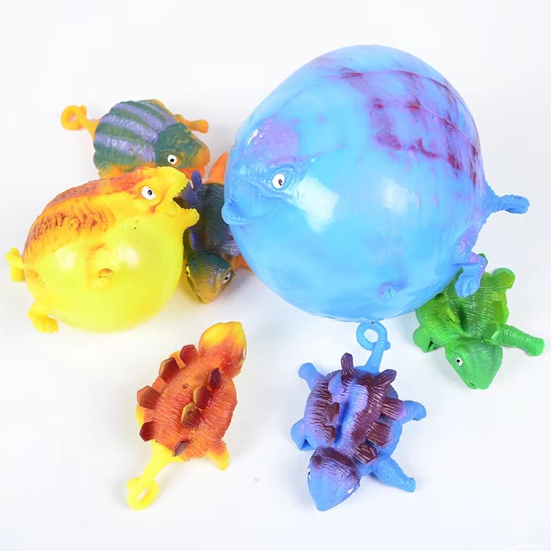 3Piece Inflatable Dinosaur Vent Balls  Squeeze Toy Set For Kids 2