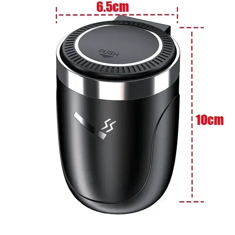LED Car Ashtray, Portable Cup Holder Ashtray with Automatic Light, in Black, Blue, Red