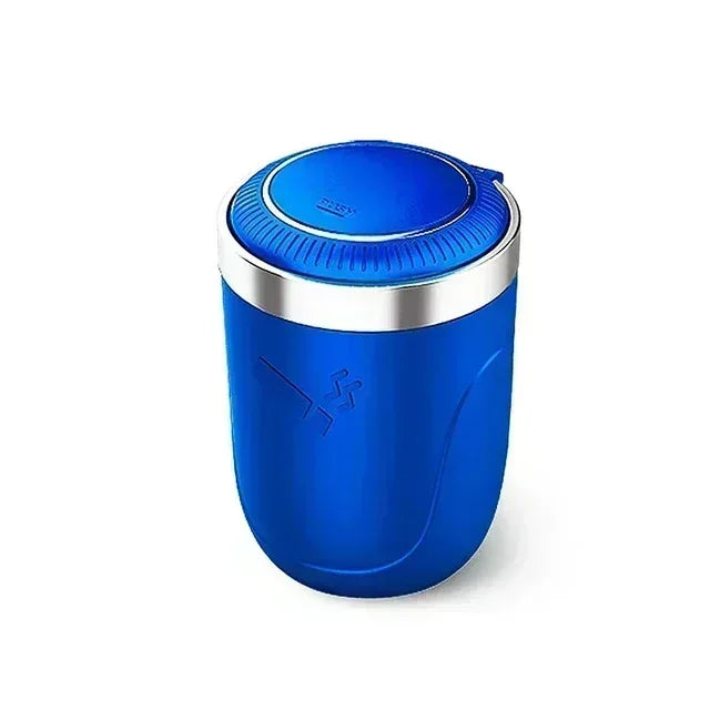 LED Car Ashtray, Portable Cup Holder Ashtray with Automatic Light, in Black, Blue, Red