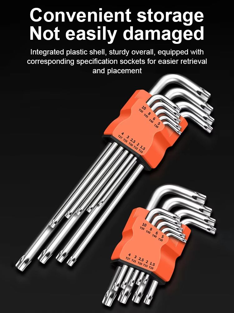 9Piece DualEnd LType Torx Star Wrench Set  Precision Plum Blossom Allen Keys For Hand Repair 1