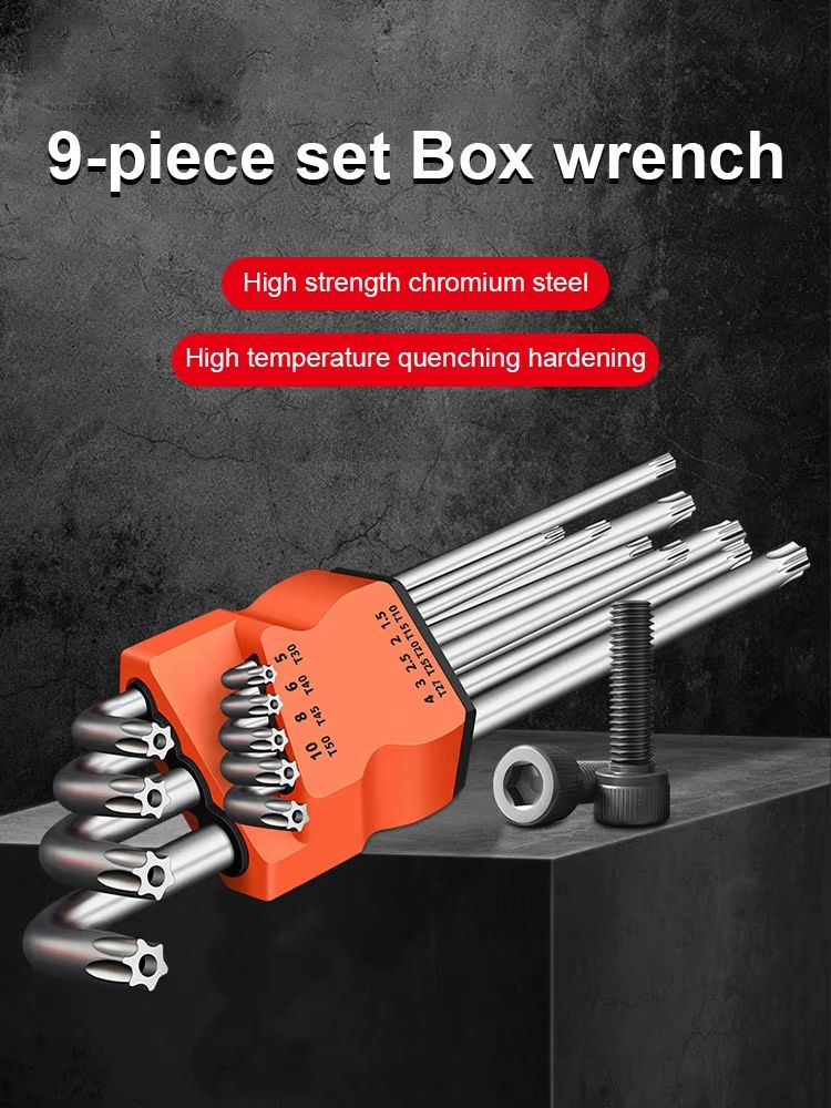 9Piece DualEnd LType Torx Star Wrench Set  Precision Plum Blossom Allen Keys For Hand Repair 3