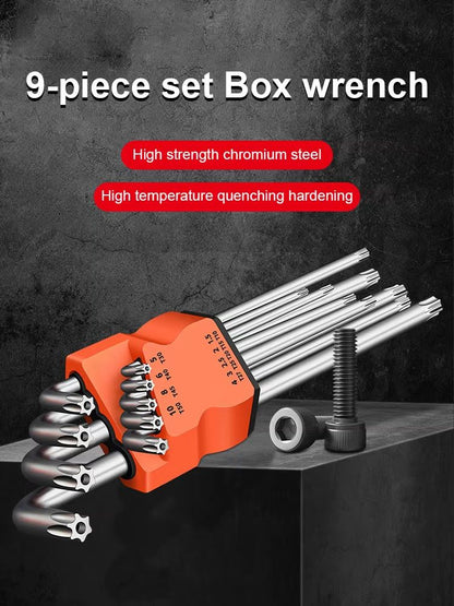 9Piece DualEnd LType Torx Star Wrench Set  Precision Plum Blossom Allen Keys For Hand Repair 3