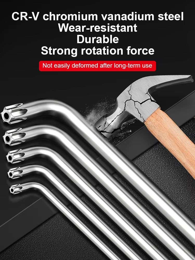 9Piece DualEnd LType Torx Star Wrench Set  Precision Plum Blossom Allen Keys For Hand Repair 5