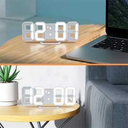3D LED Digital Wall Clock  Adjustable Glow Night Mode For Bedroom  Room Decor 5