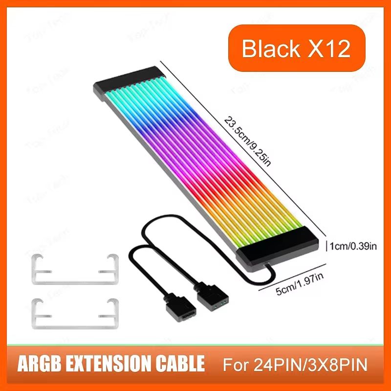 RGB PSU Cable Extension Kit  5V 3Pin ARGB Sync For 68121624Pin Connectors 9