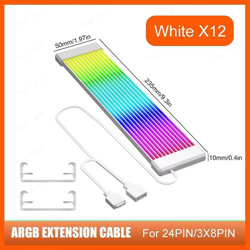 RGB PSU Cable Extension Kit  5V 3Pin ARGB Sync For 68121624Pin Connectors 7