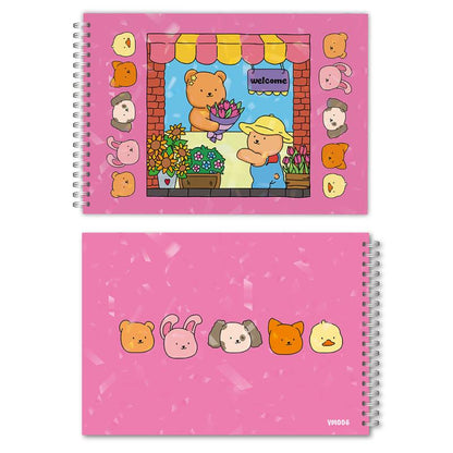 Cute Little Bear Characters Coloring Book, New Animal Theme Graffiti Painting Book for Kids, Adults, and Teens