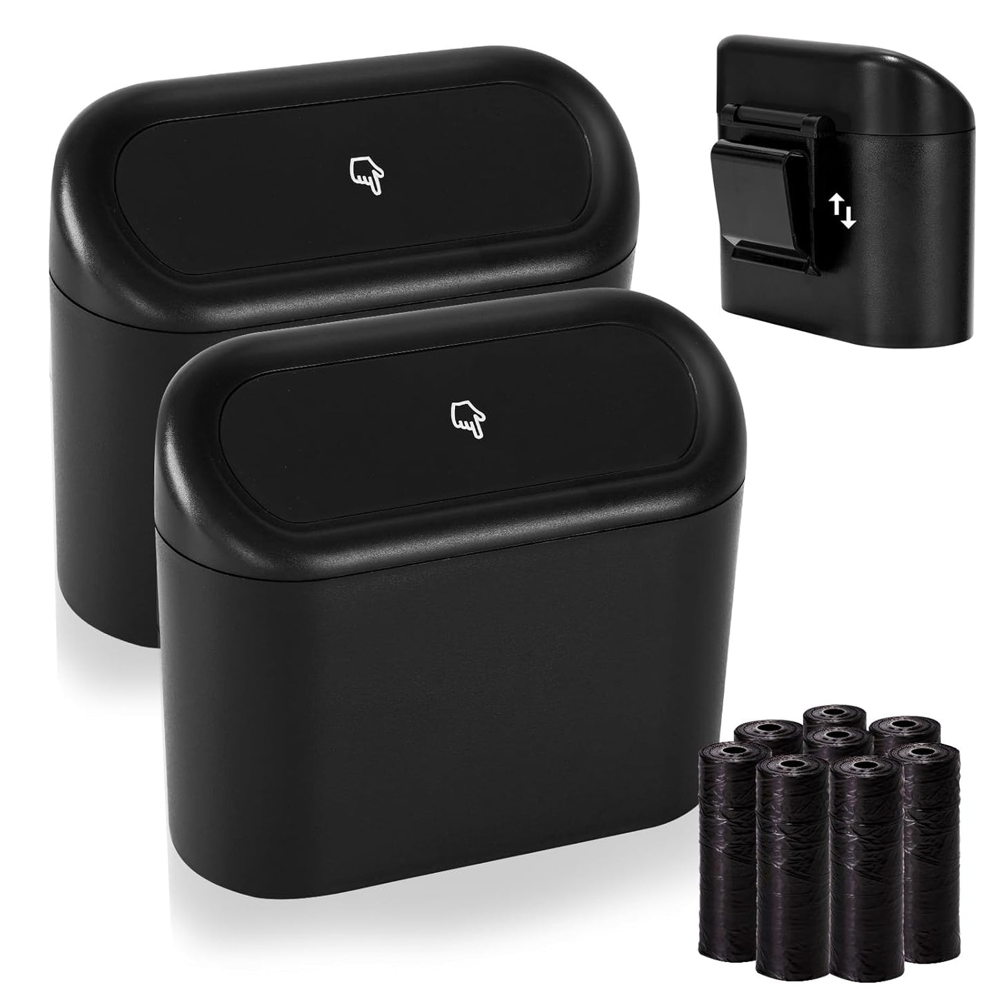 Universal Car Trash Can with Lid, Leakproof Vehicle Garbage Bin, Mini Auto Organizer for Home and Office