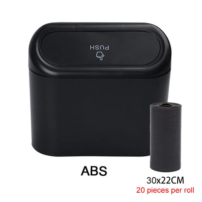 Universal Car Trash Can with Lid, Leakproof Vehicle Garbage Bin, Mini Auto Organizer for Home and Office
