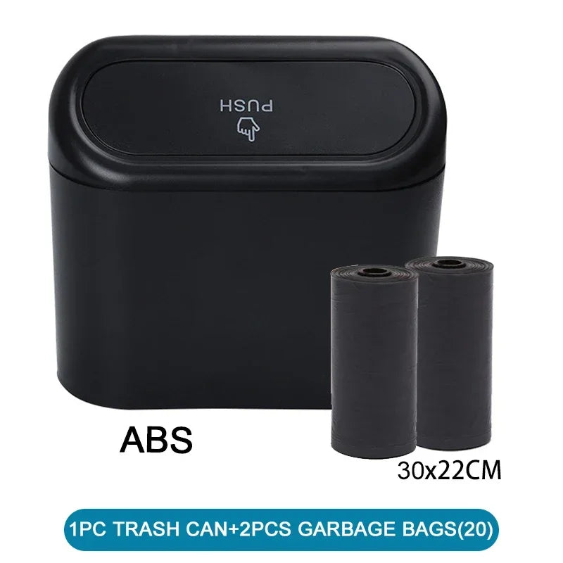 Universal Car Trash Can with Lid, Leakproof Vehicle Garbage Bin, Mini Auto Organizer for Home and Office