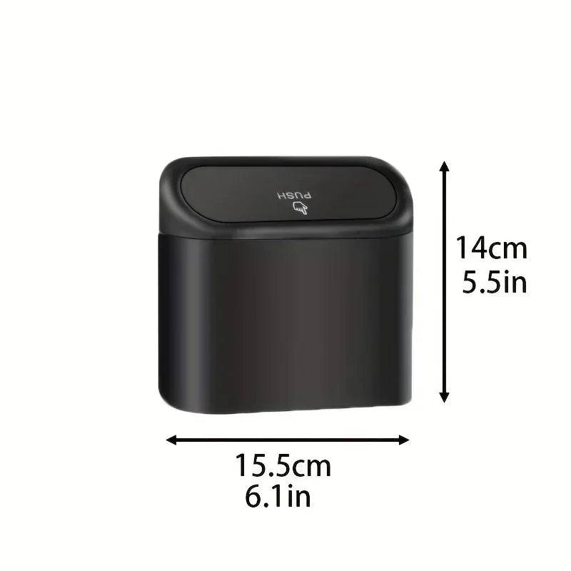 Universal Car Trash Can with Lid, Leakproof Vehicle Garbage Bin, Mini Auto Organizer for Home and Office