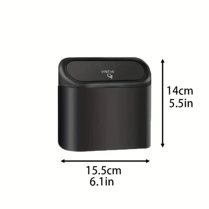 Universal Car Trash Can with Lid, Leakproof Vehicle Garbage Bin, Mini Auto Organizer for Home and Office