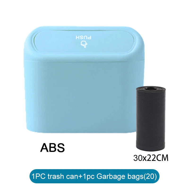 Universal Car Trash Can with Lid, Leakproof Vehicle Garbage Bin, Mini Auto Organizer for Home and Office