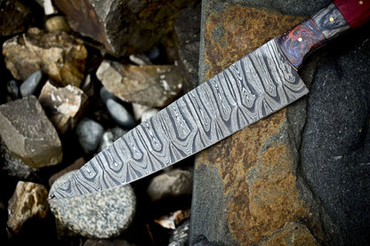 Handmade Damascus Steel Chef Knife  Full Tang Kitchen Knife With Razor Sharp Blade 2