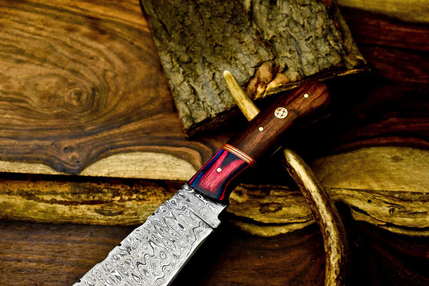 12 Custom Handmade Damascus Steel Chef Knife  Full Tang Kitchen Masterpiece 1