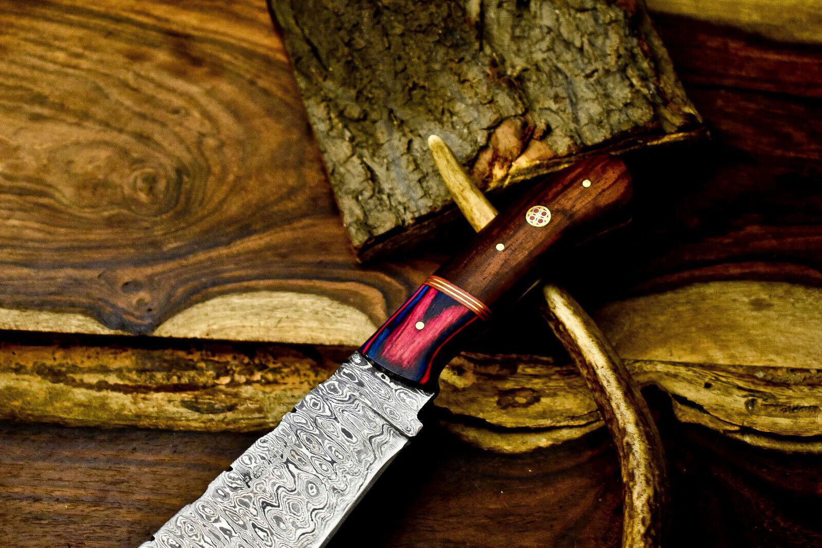 12 Custom Handmade Damascus Steel Chef Knife  Full Tang Kitchen Masterpiece 1