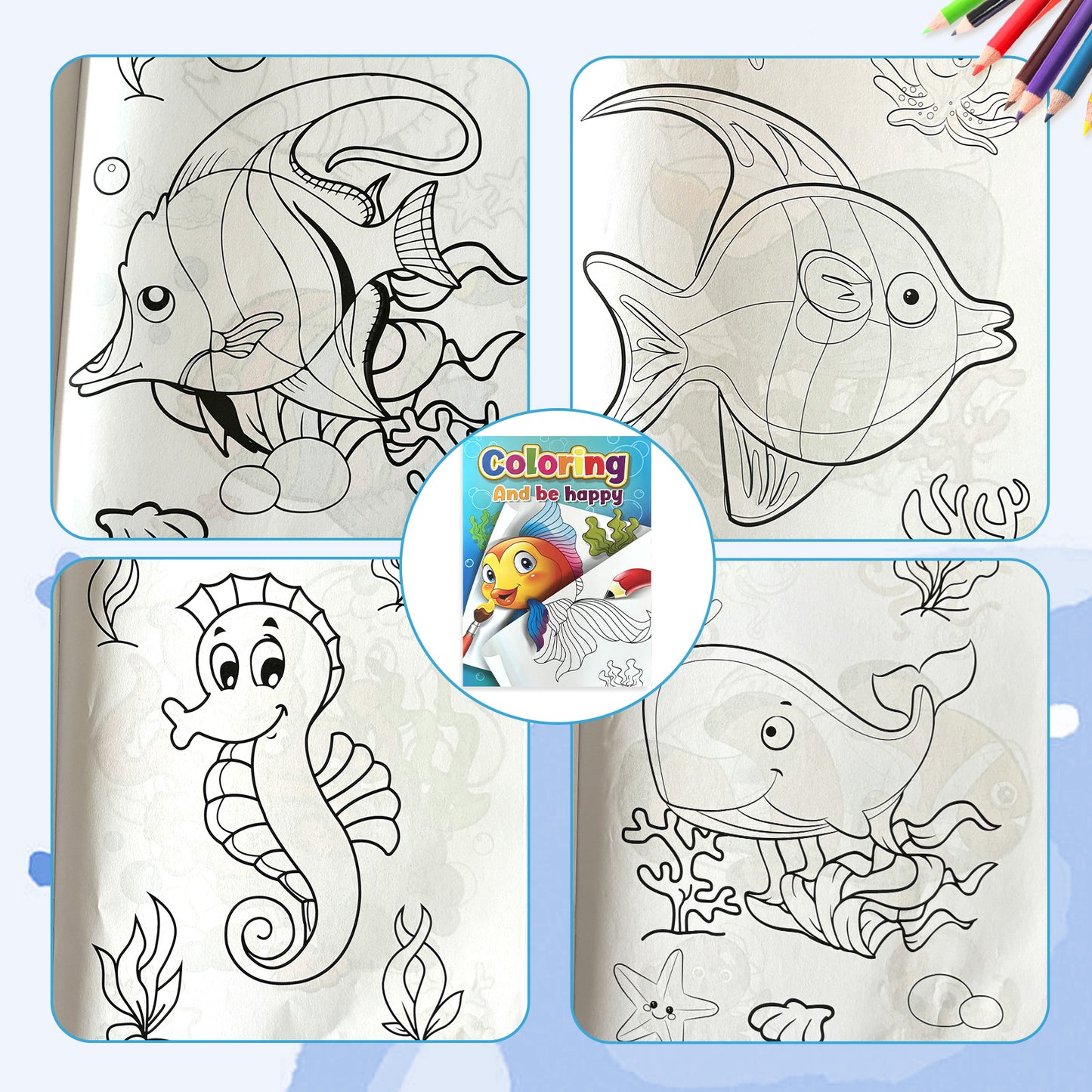 Spark Creativity, with the Sea Themed Kids Coloring Book, Coloring And be happy