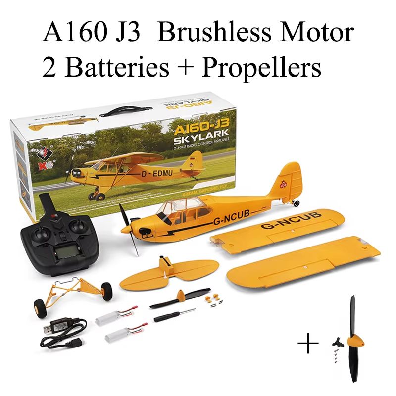 WLtoys A160 J3CUB RC Airplane  5Channel Brushless Motor 24GHz Remote Control 3D6G Stabilization Rea 11