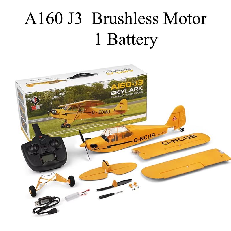 WLtoys A160 J3CUB RC Airplane  5Channel Brushless Motor 24GHz Remote Control 3D6G Stabilization Rea 8