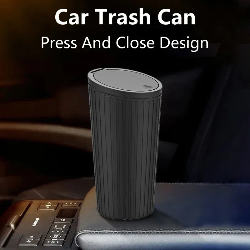 Mini Car Trash Can, Auto Garbage Bin with Leak Proof Liner, Car Interior Organizer for Rubbish Bag, Dust Container