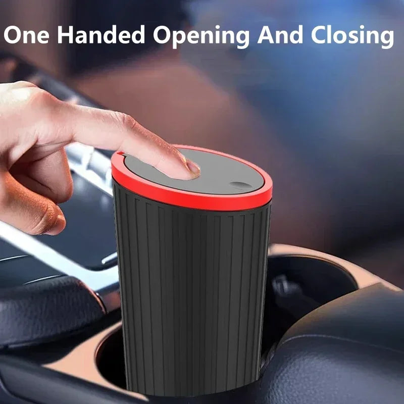 Mini Car Trash Can Auto Garbage Bin With Leak Proof Liner Car Interior Organizer For Rubbish Bag Du 1