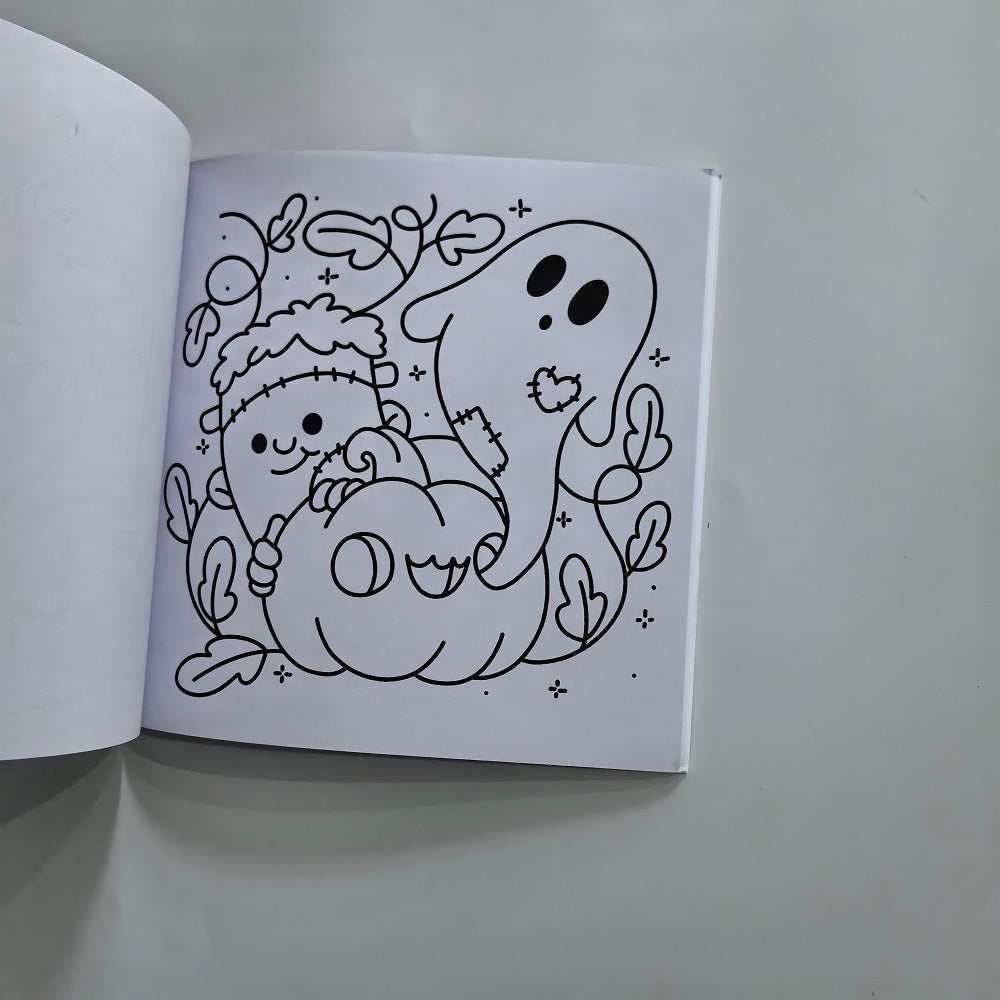 Halloween Spooky Times Adult Coloring Book, Cute Stress Relief Drawing, Ideal Gift for Party and Birthday