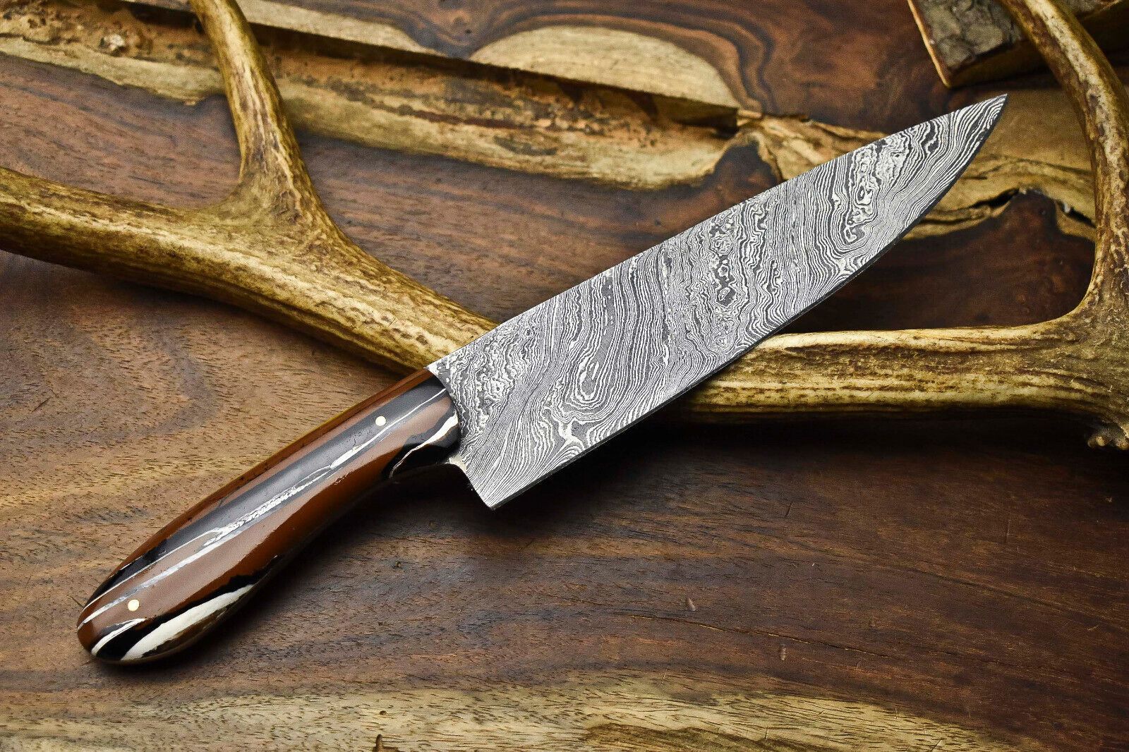 Custom Forged Damascus Kitchen Knife  Sharp Durable  Elegant Design 2