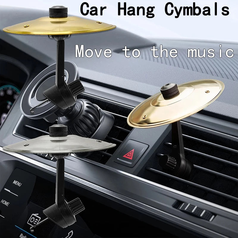 Auto Musical Instrument Air Vent Clip, Car Drum Cymbals Ornament, AC Air Outlet Decoration, Interior Car Accessories