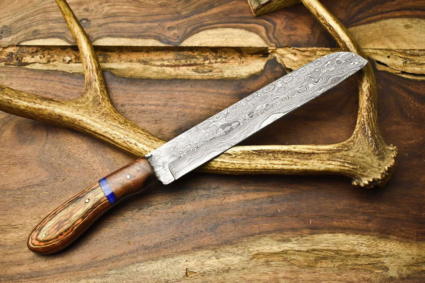 Masterpiece 12 Inch Handmade Damascus Steel Chef Knife  Sharp  Balanced 3